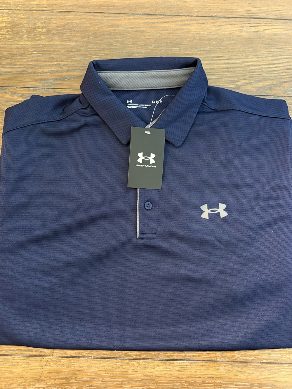 Under Armour Men’s Navy Blue Polo with Logo Size M New With Tags